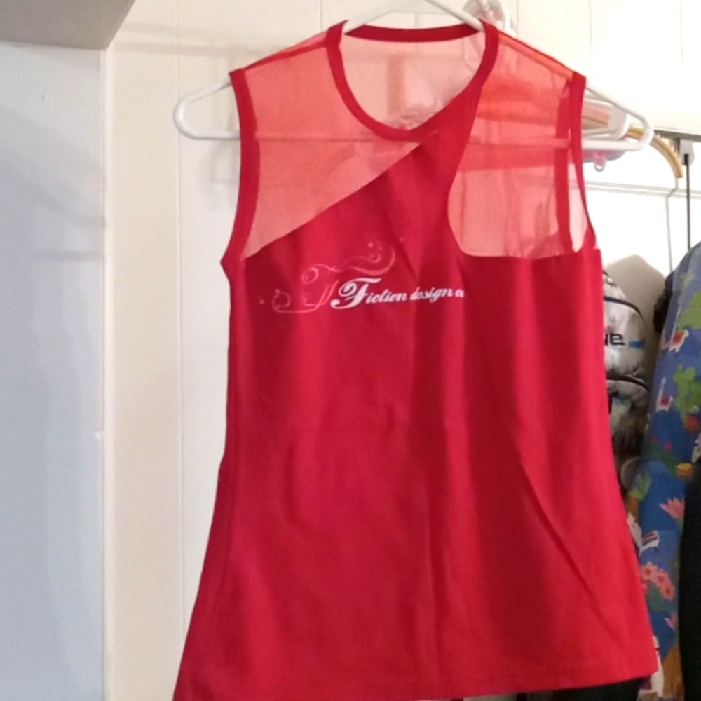 Fiction 416 FDCO Vintage 90s Rave Festival Top Mesh Red Goth Punk Fairycore NWOT